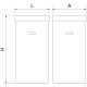 Papelera basculante en acero inox. 350x250x680 mm. Capacidad: 130 lts.