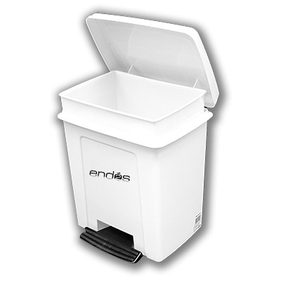 Papelera 8 litros"pedalbin" de color blanco especial para espacios reducidos, como por ejemplo cuartos de baño