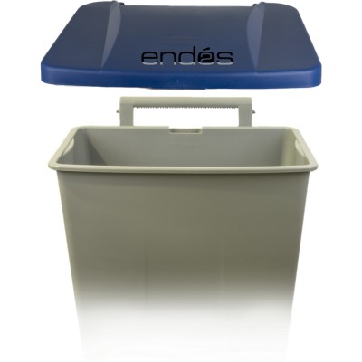 Tapa azul para cubo de basura con ruedas y pedal de 120 litros ref. Modelo: CUB996