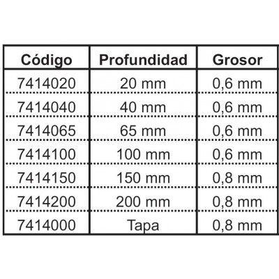 Cubeta gn 1/4 inoxidable 201 0,6 mm : CUBETAS GN. PROFUNDO - 65 mm