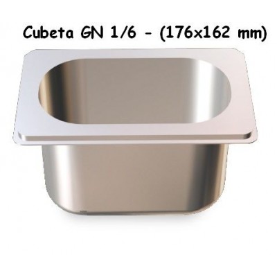 Cubeta gn 1/6 inoxidable : CUBETAS GN. ACERO - Acero inoxidable 201, CUBETAS GN. PROFUNDO - 65 mm