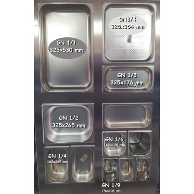 Cubeta gn 1/9 inoxidable : CUBETAS GN. ACERO - Acero inoxidable 18/10