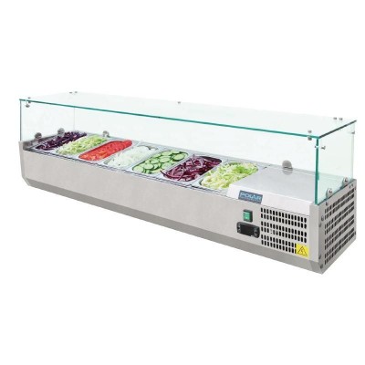 Vitrina refrig. para pizza y ensalada : VITRINAS INGREDIENTES. IRIMAR - 4 bandejas GN 1/3 - 150 mm