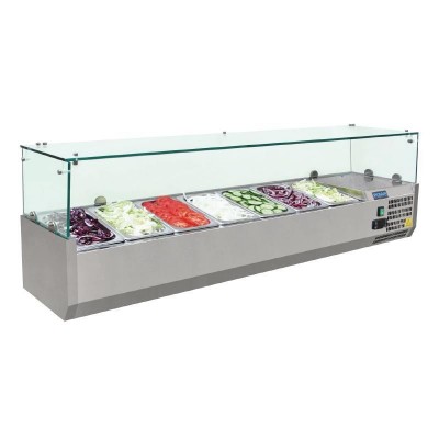 Vitrina refrig. para pizza y ensalada : VITRINAS INGREDIENTES. IRIMAR - 4 bandejas GN 1/3 - 150 mm
