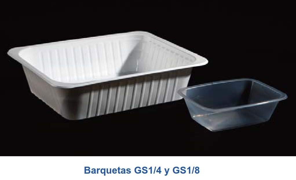 Barquetas Termoselladoras : Barquetas Termoselladoras - GS1/4x50 mm - 1,35 litros - 250 ud blanco