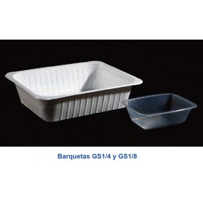 Barquetas Termoselladoras : Barquetas Termoselladoras - GS1/4x80 mm - 2 litros - 220 ud blanco