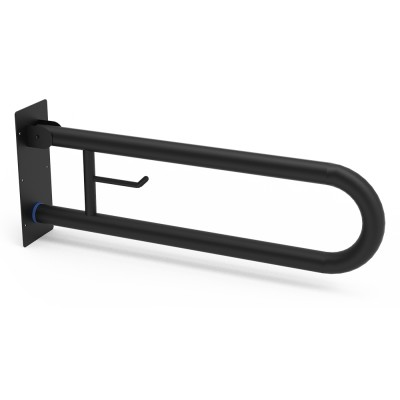 Barra de apoyo abatible vertical en acero inoxidable 700 mm - Serie Black