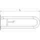 Barra de apoyo abatible vertical en acero inoxidable 700 mm - Serie Black