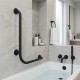 Barra de apoyo para bañera mano derecha en acero inoxidable - Serie Black