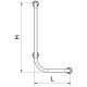 Barra de apoyo para bañera mano derecha en acero inoxidable - Serie Black
