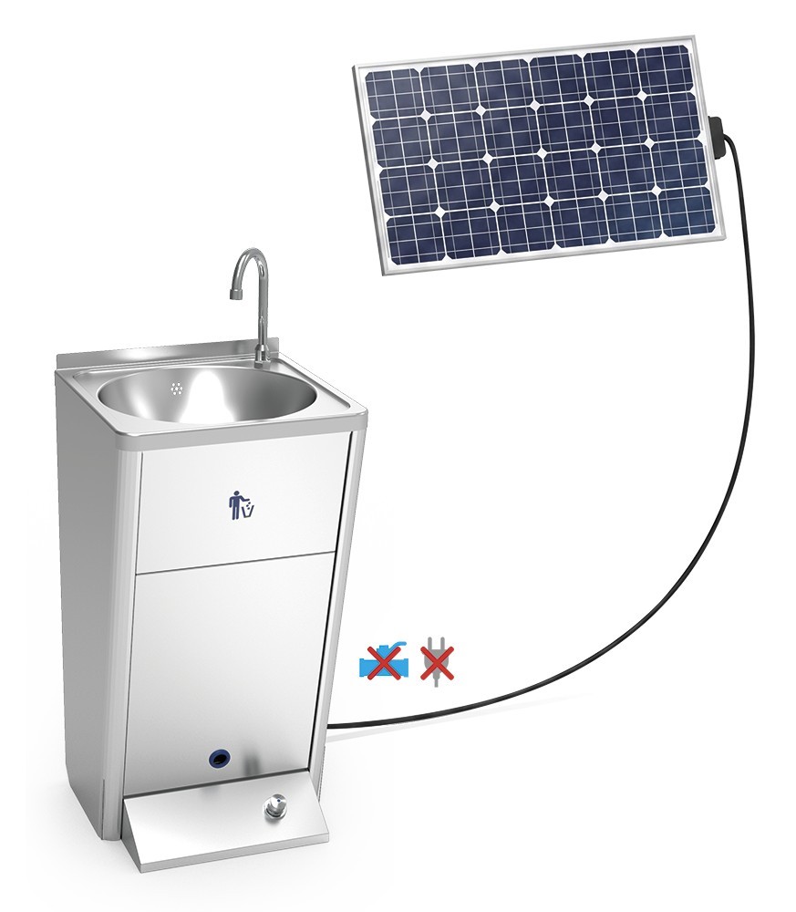 Lavamanos autónomo solar con batería