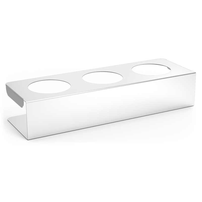 Soporte organizador de acero inoxidable para 3 salsas