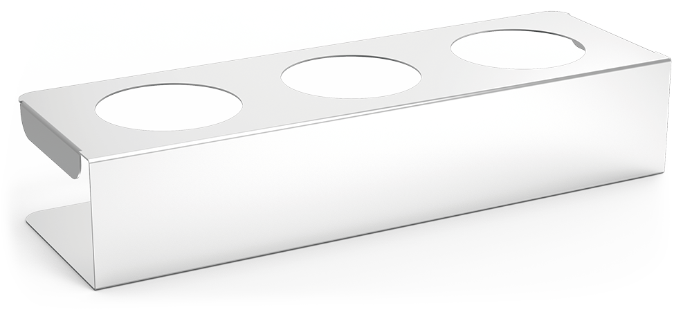 Soporte organizador de acero inoxidable para 3 salsas