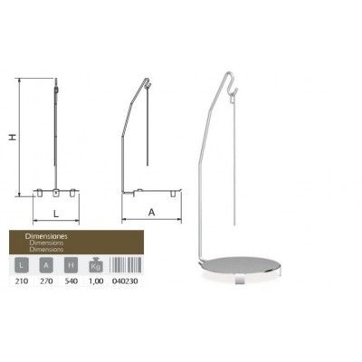 Soporte para pincho moruno 210x270x540 mm.