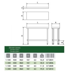 Mesa central plegable con entrepaÃ±o 