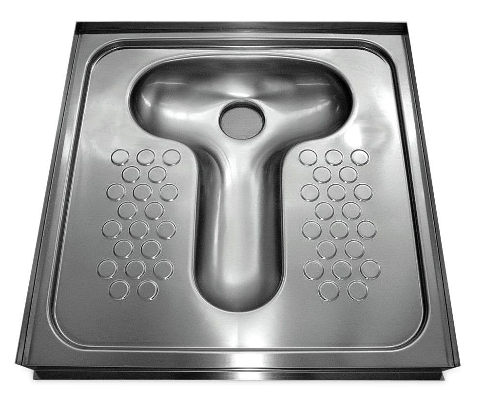 Taza turca acero inox. 750x750x133 mm.