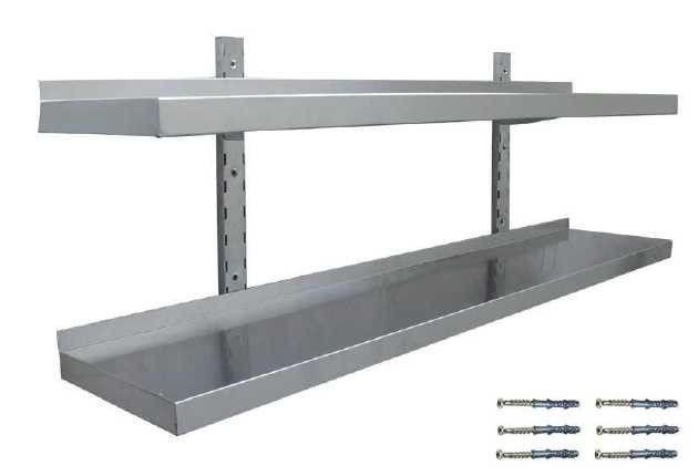 Estante mural doble de pared inoxidable