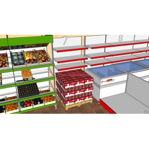 Diseño 3d y presupuesto estanterias tienda